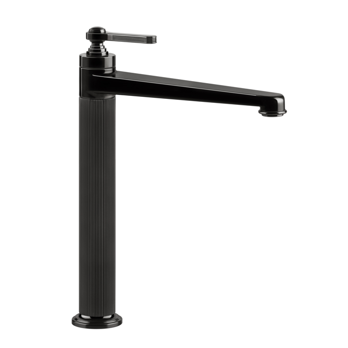 Фото Смеситель Gessi Venti20 65003#706 для раковины с донным клапаном, черный хром глянец pvd