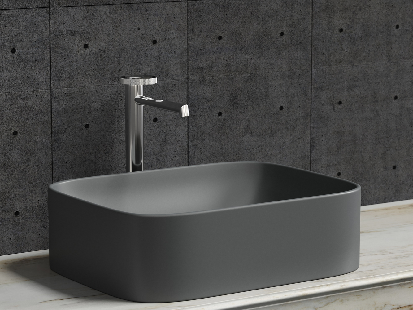 Фото Раковина Ceramicanova Element CN6052MDH накладная 50,5 × 38 × 15 см, темный антрацит матовый