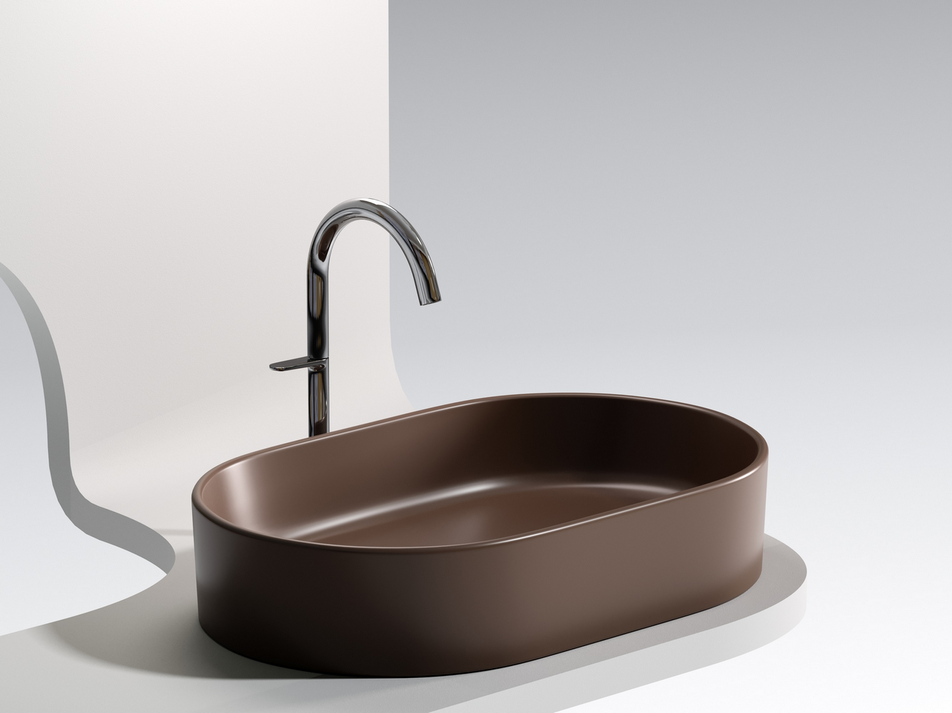 Фото Раковина Ceramicanova Element CN6048MDB накладная 60 × 38,5 × 12,2 см, темно-коричневый матовый