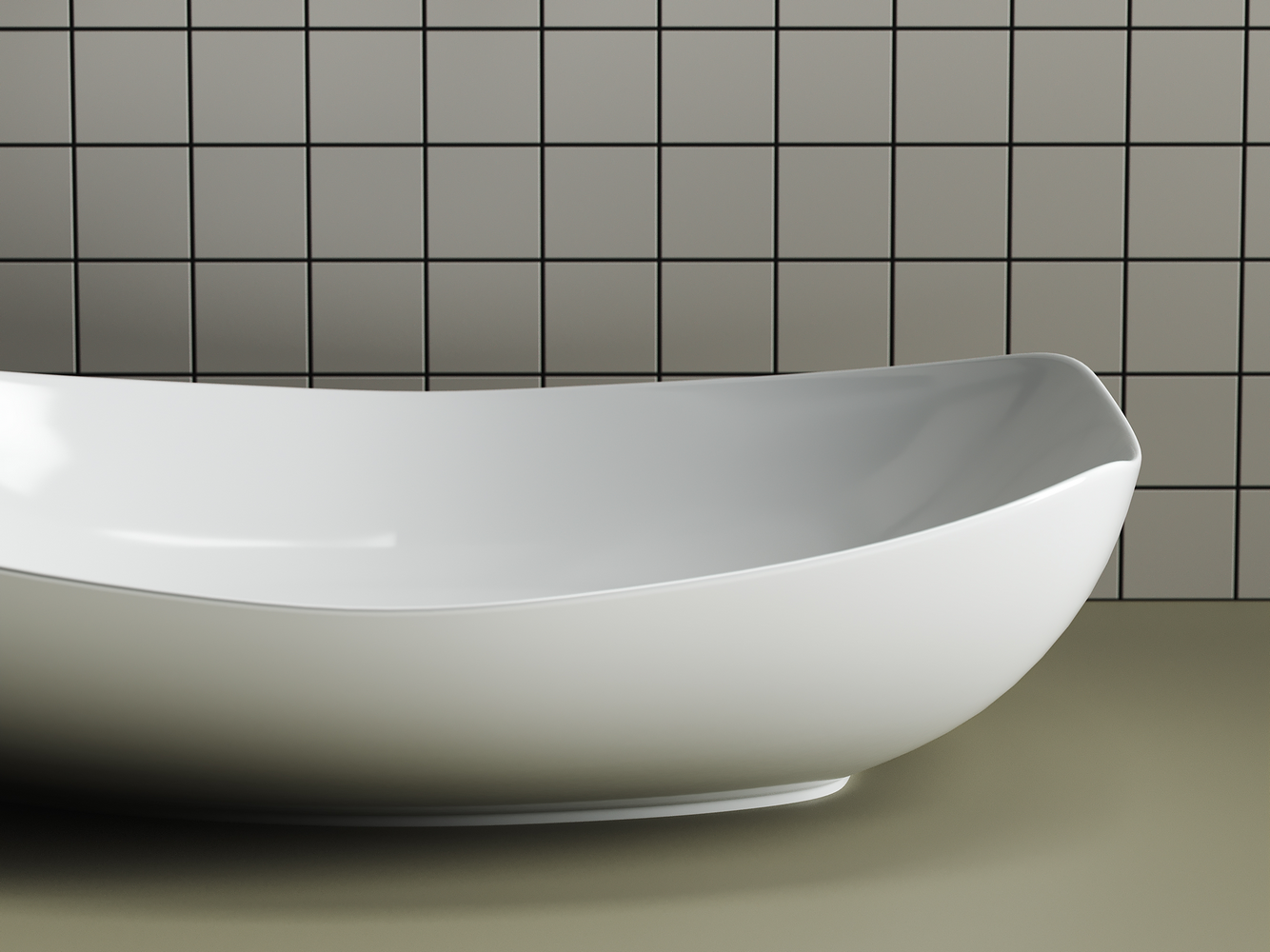 Фото Раковина Ceramicanova Element CN5016 накладная 56 × 40 × 14 см, белый глянцевый