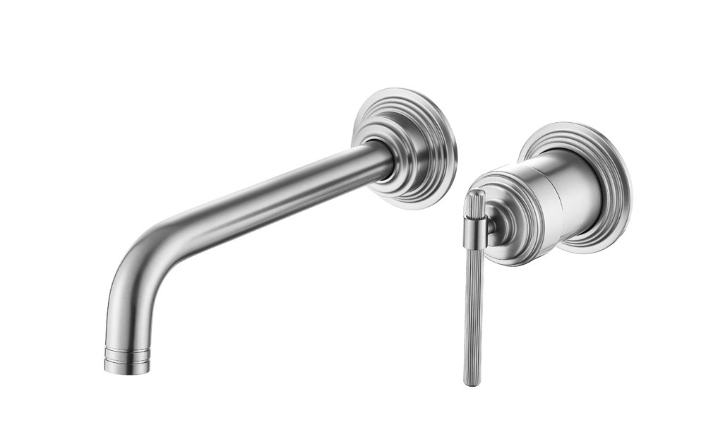 Фото Смеситель для раковины Boheme Eterna 175-NB настенный nickel brush, никель матовый