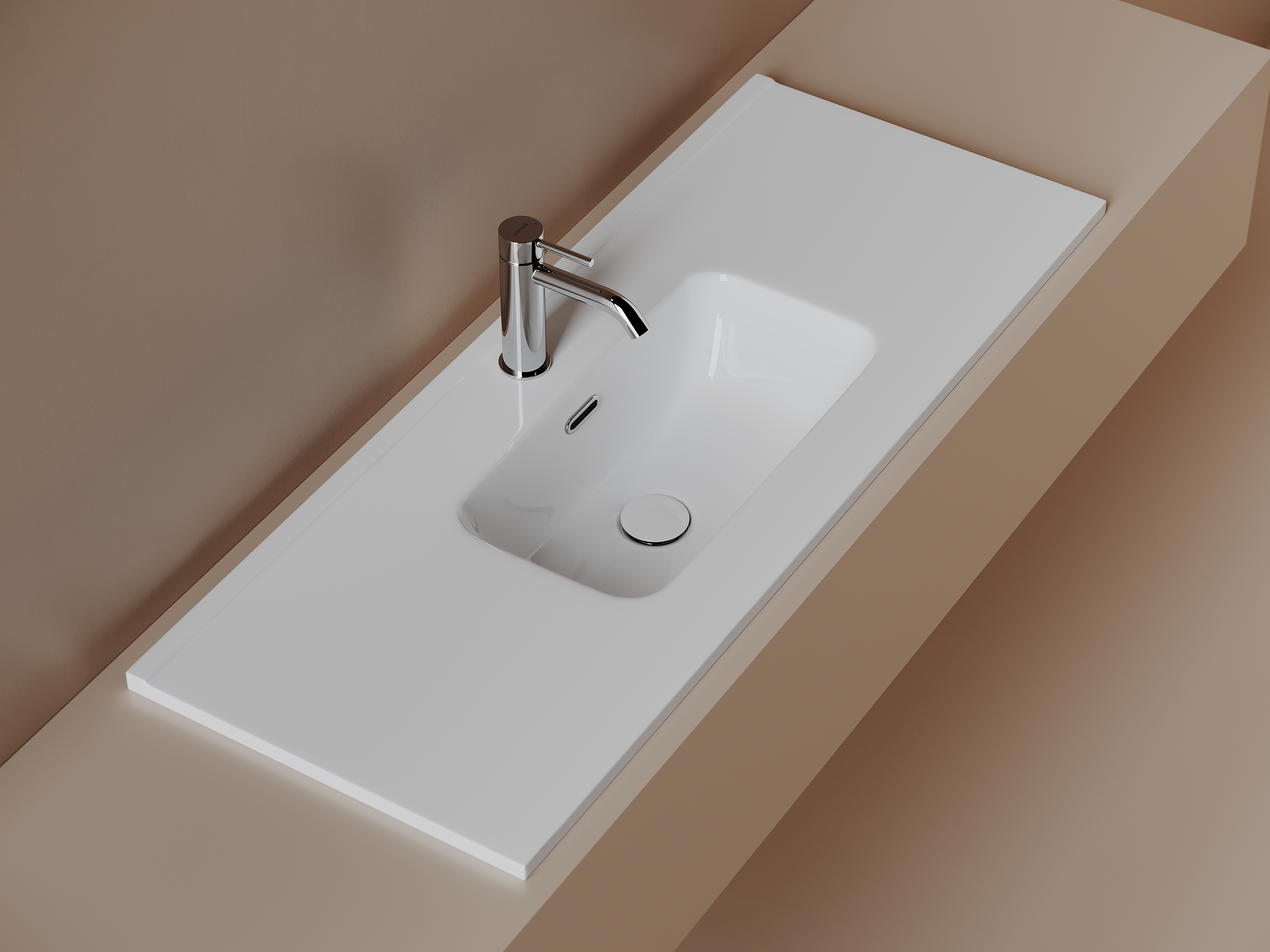 Фото Раковина Ceramicanova Compact CN7027 мебельная 101 × 39,5 × 17 см, белый глянцевый