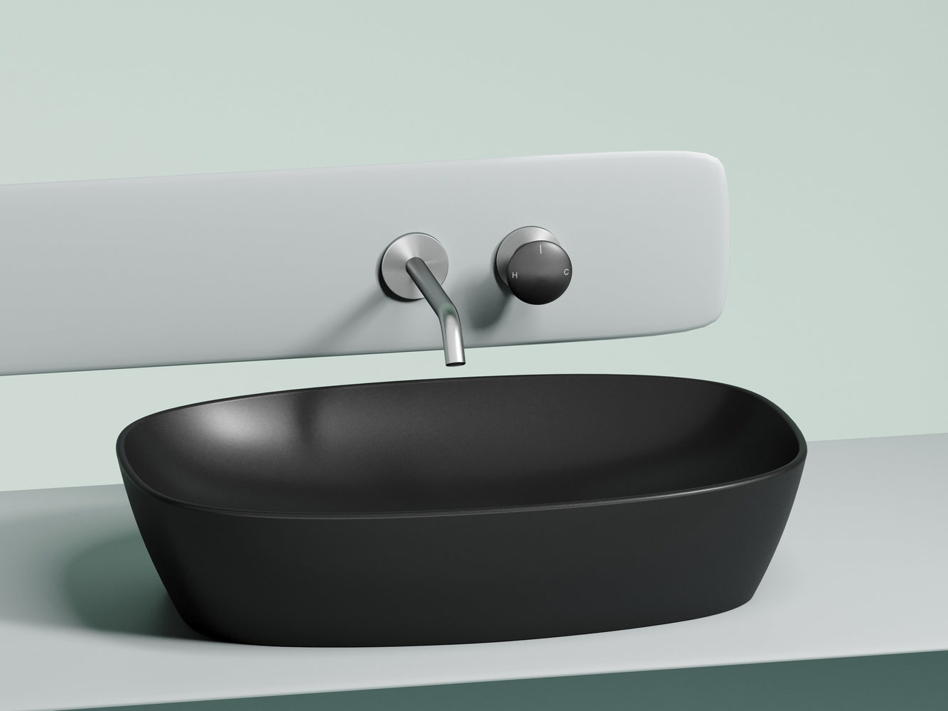 Фото Раковина Ceramicanova Element CN6049MB накладная 61 × 38,5 × 14 см, черный матовый