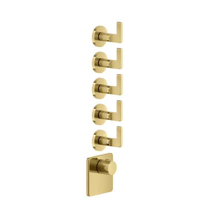 Фото Смеситель Gessi Inciso 58220#246 для душа термостат, золото глянец pvd