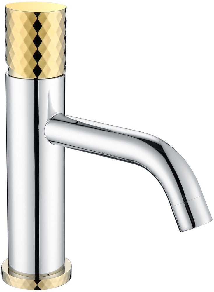 Фото Смеситель для раковины Boheme Stick 121-CRG золото/хром