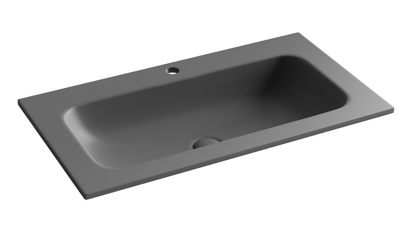 Фото Раковина Ceramicanova Grace CN7012MDH мебельная 81 × 45,7 × 13,7 см, темный антрацит матовый