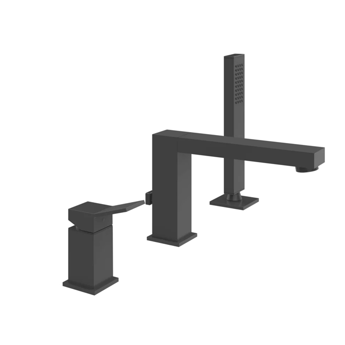 Фото Смеситель Gessi Rettangolo K 53037#299 для ванны с душем, черный матовый