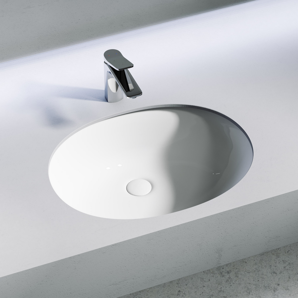 Фото Раковина Ceramicanova Element CN6076 встраиваемая под столешницу 56,7 × 42,8 × 15 см, белый глянцевый