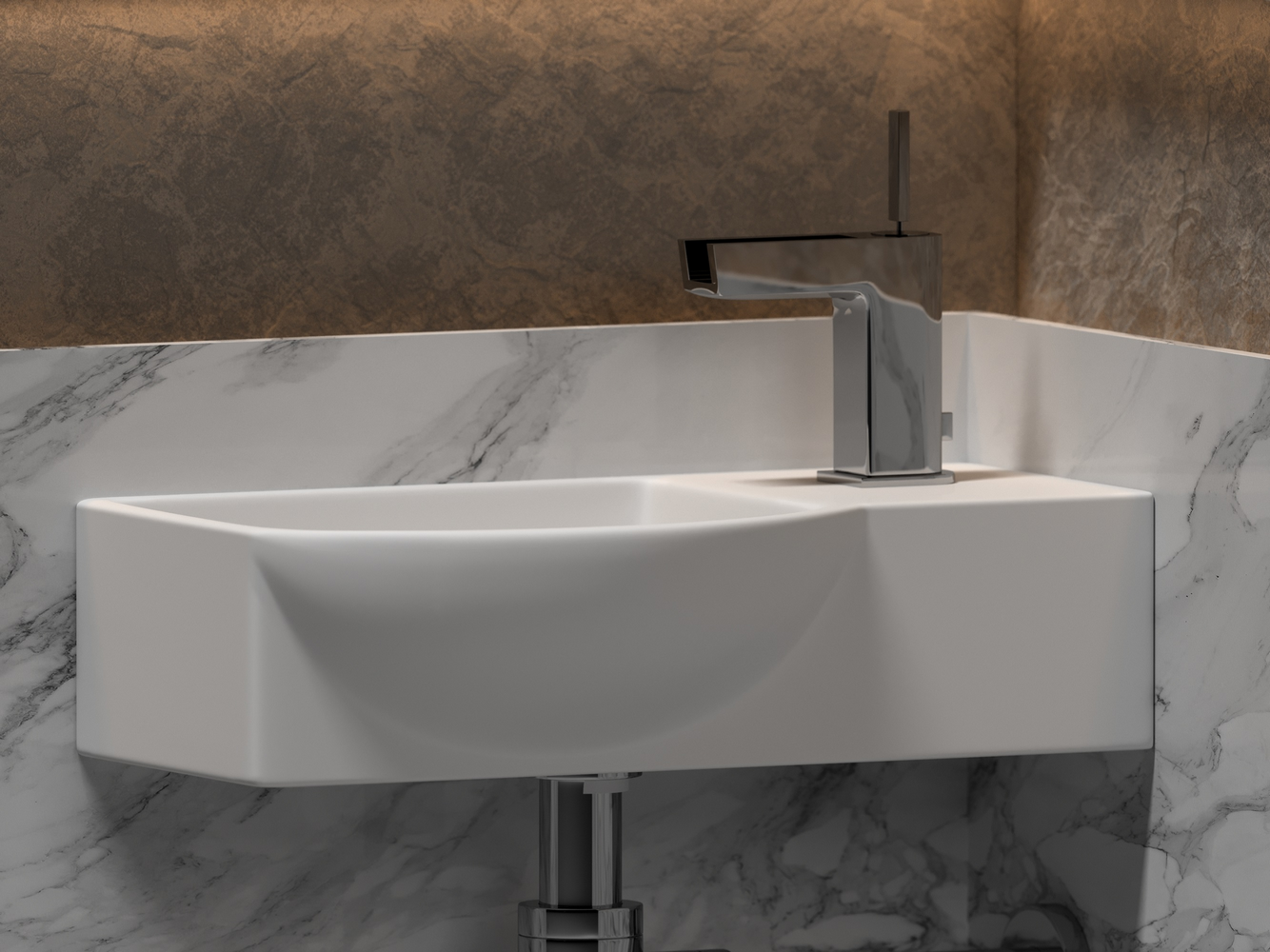 Фото Раковина Ceramicanova Element CN6039L подвесная 40 × 22 × 12 см, белый глянцевый