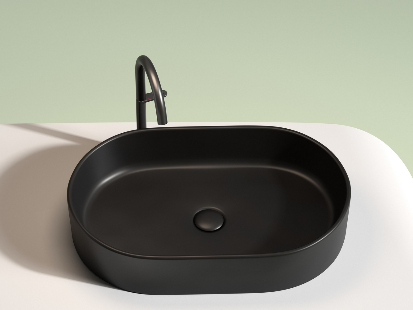 Фото Раковина Ceramicanova Element CN6048MB накладная 60 × 38,5 × 12,2 см, черный матовый