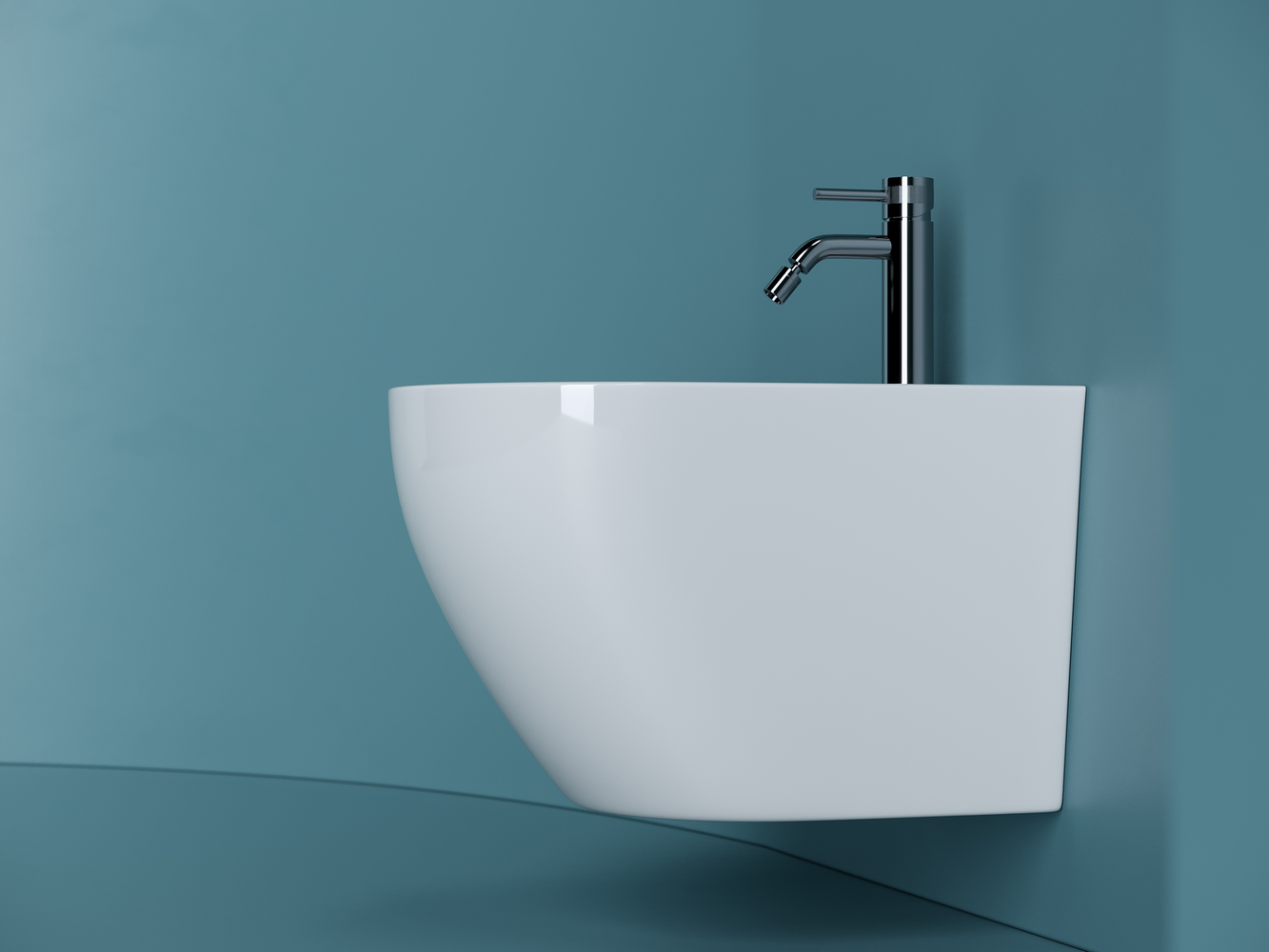 Фото Биде Ceramicanova Uno CN11002 подвесное, белый глянцевый