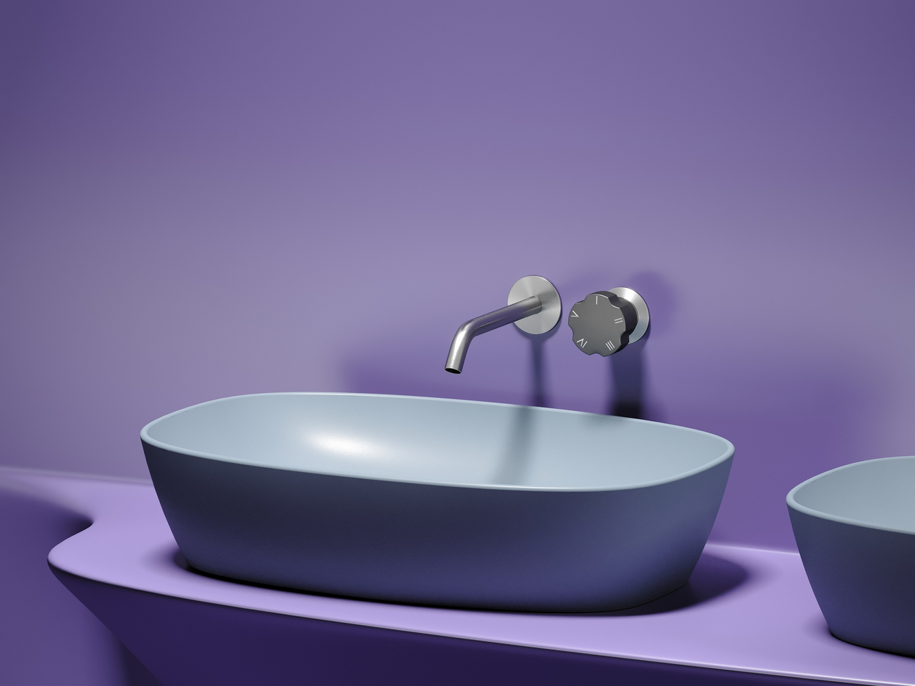 Фото Раковина Ceramicanova Element CN6049MHL накладная 61 × 38,5 × 14 см, серо-голубой матовый