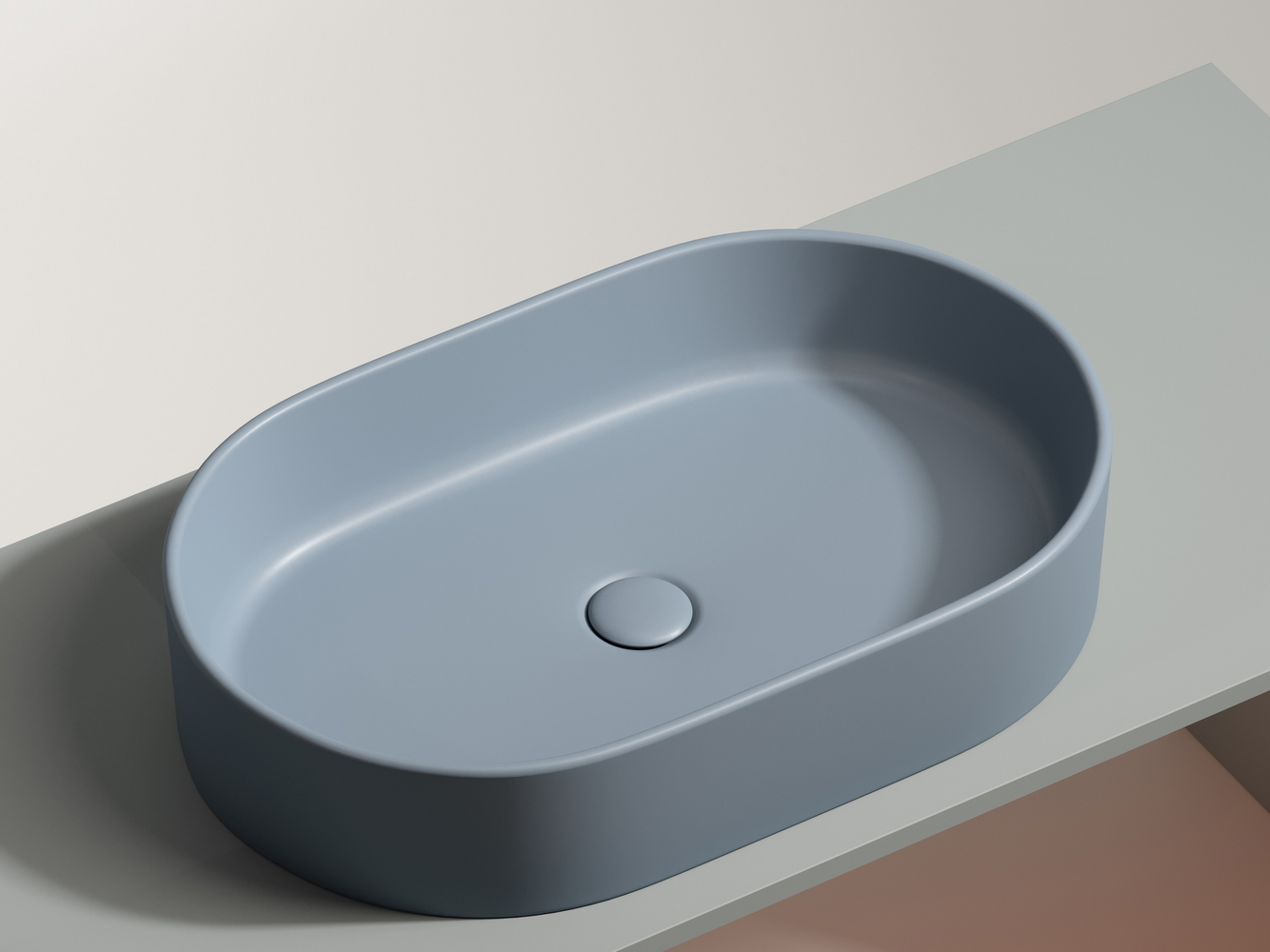 Фото Раковина Ceramicanova Element CN6048MHL накладная 60 × 38,5 × 12,2 см, серо-голубой матовый