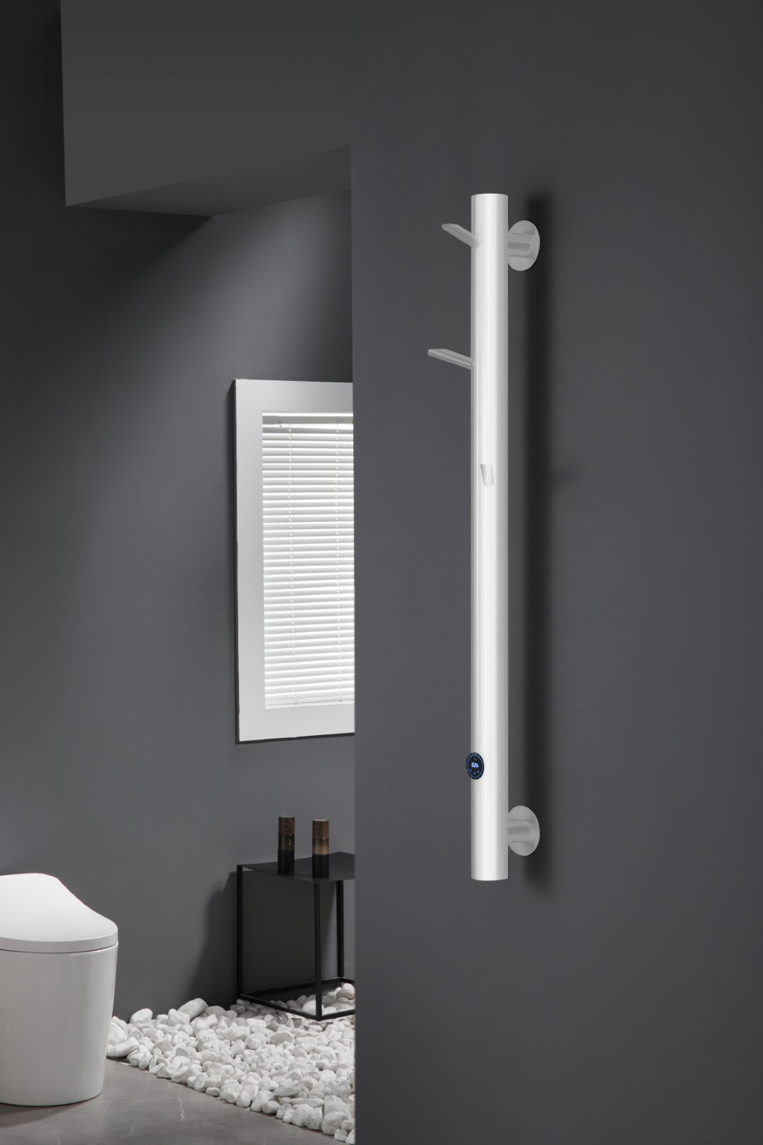 Фото Полотенцесушитель Boheme OAK 724-MW электрический, белый матовый h150х20 см