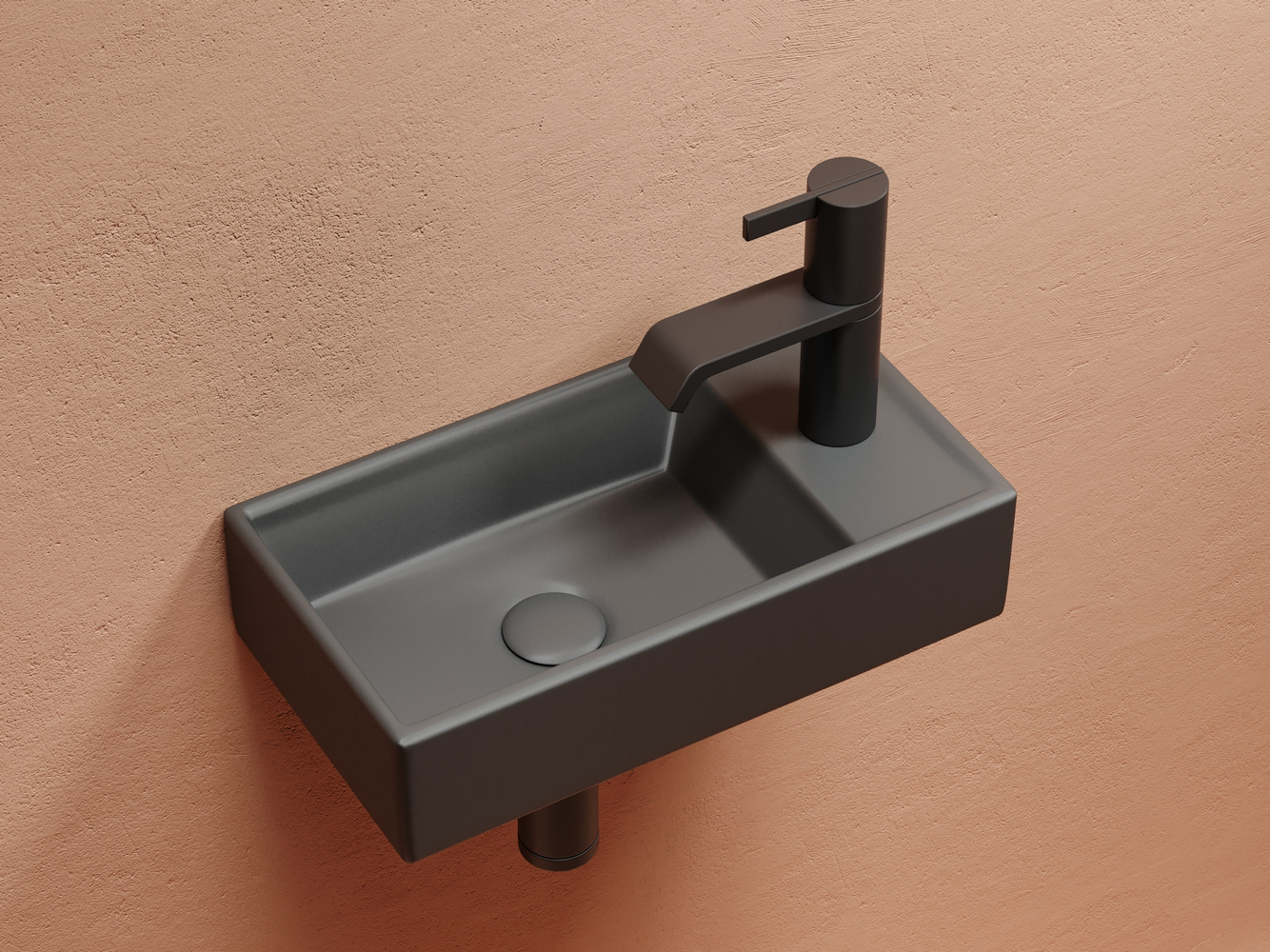 Фото Раковина Ceramicanova Element CN6051LMDH подвесная 41 × 22,5 × 10,5 см, темный антрацит матовый