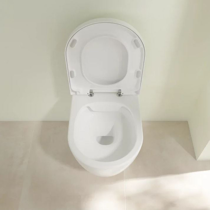 Фото Унитаз подвесной Villeroy & Boch Avento 5656HR01, безободковый, с сиденьем с микролифтом, белый глянцевый