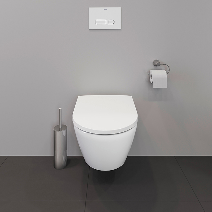 Фото Унитаз подвесной укороченный Duravit D-Neo 2588090000, безободковый, без сиденья, белый глянцевый