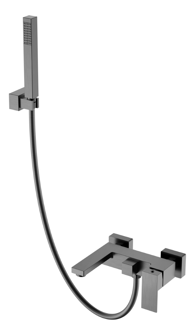 Фото Смеситель для ванны Boheme Qubic 473-GM графит