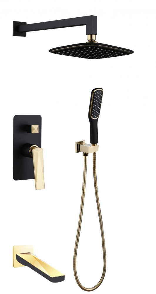 Фото Душевая система Boheme Venturo 384-B-2 черный матовый