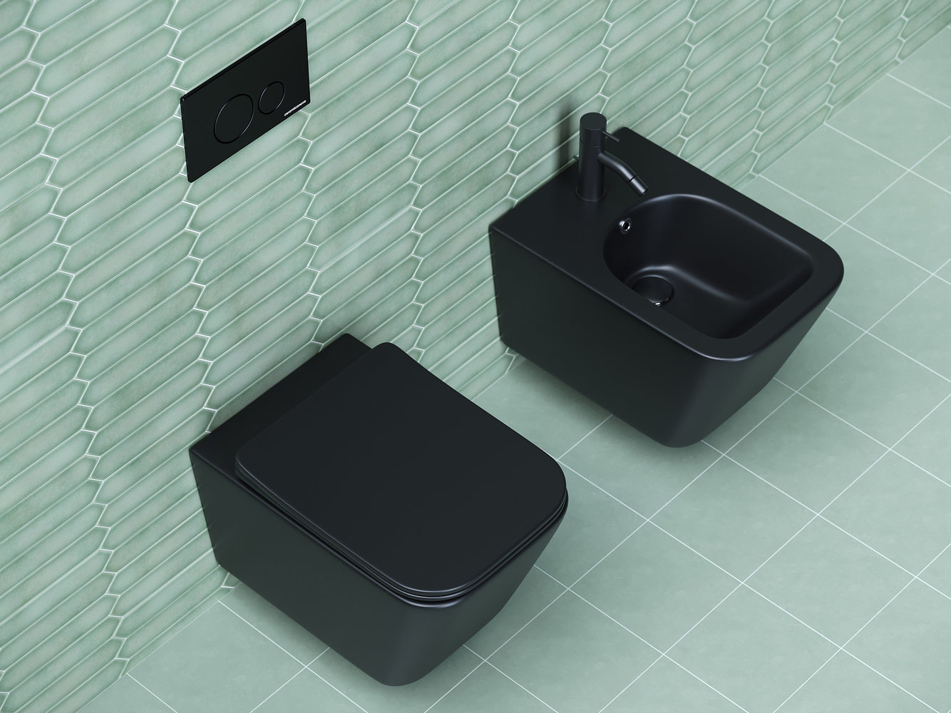 Фото Биде Ceramicanova Metric CN3008MB подвесное, черный матовый