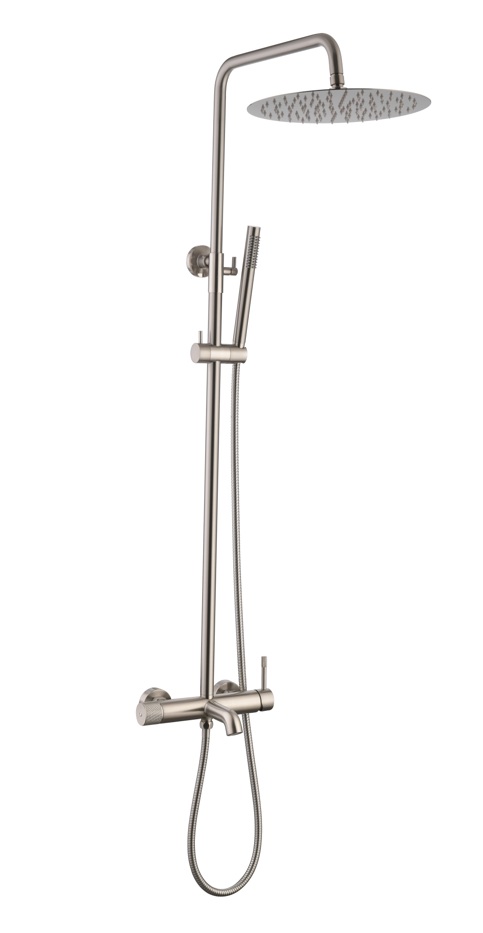 Фото Душевая стойка Boheme Uno 468-NB с изливом, nickel brush, никель матовый