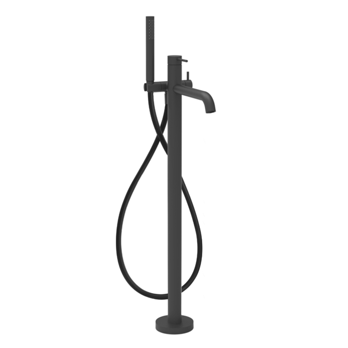 Фото Смеситель Gessi Gessi316 54028#299 напольный для ванны, черный матовый