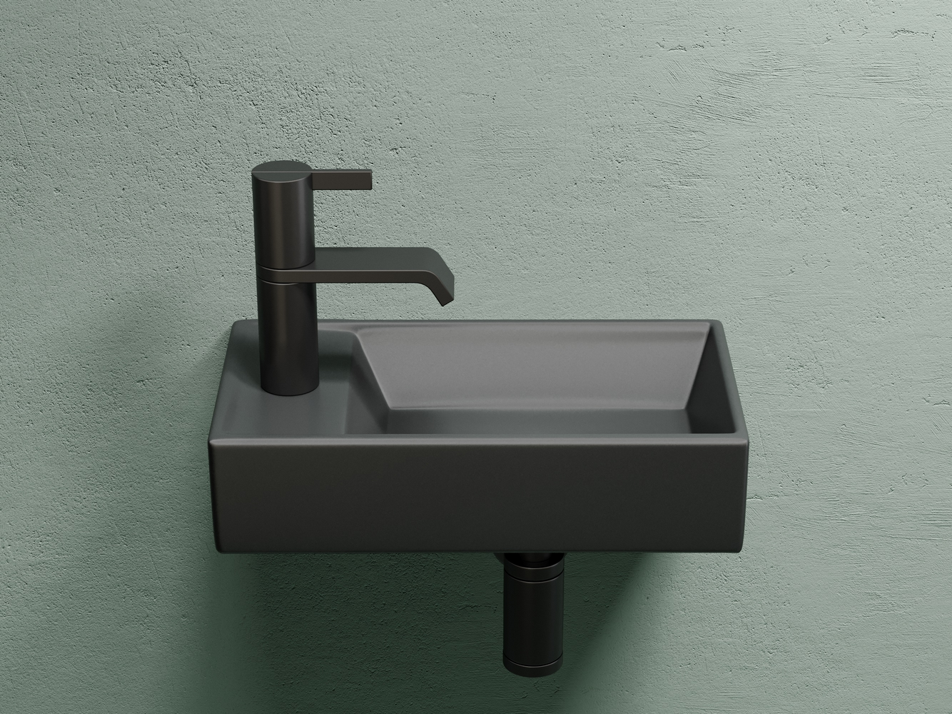 Фото Раковина Ceramicanova Element CN6051RMDH подвесная 40,7 × 21,7 × 10 см, темный антрацит матовый
