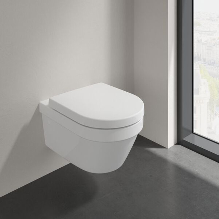 Фото Унитаз подвесной Villeroy & Boch Architectura 4694HRR1, безободковый, с сиденьем с микролифтом, белый глянцевый