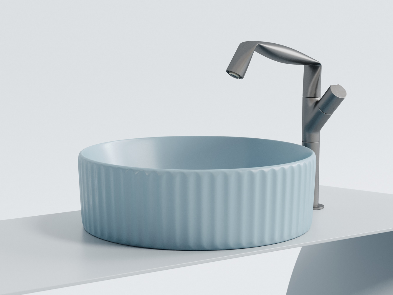 Фото Раковина Ceramicanova Element CN6057ML накладная 36 × 36 × 11,5 см, голубой матовый