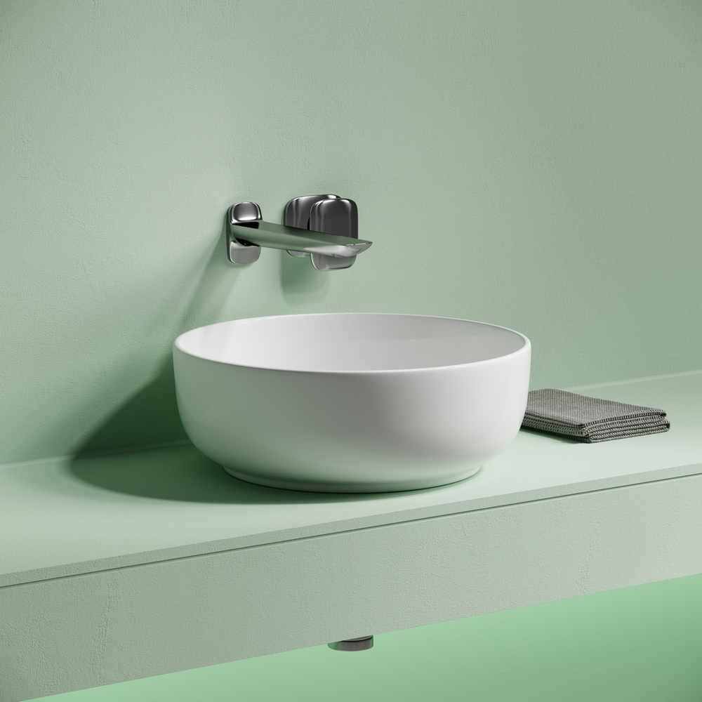 Фото Раковина Ceramicanova Taycan CN12003 накладная 37,5 × 37,5 × 14 см, белый глянцевый