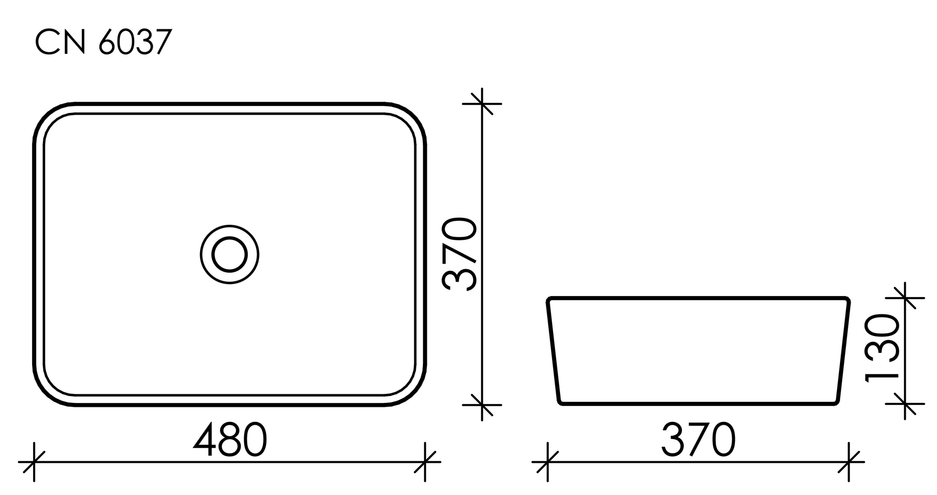 Фото Раковина Ceramicanova Element CN6037 накладная 48 × 37 × 13 см, белый глянцевый