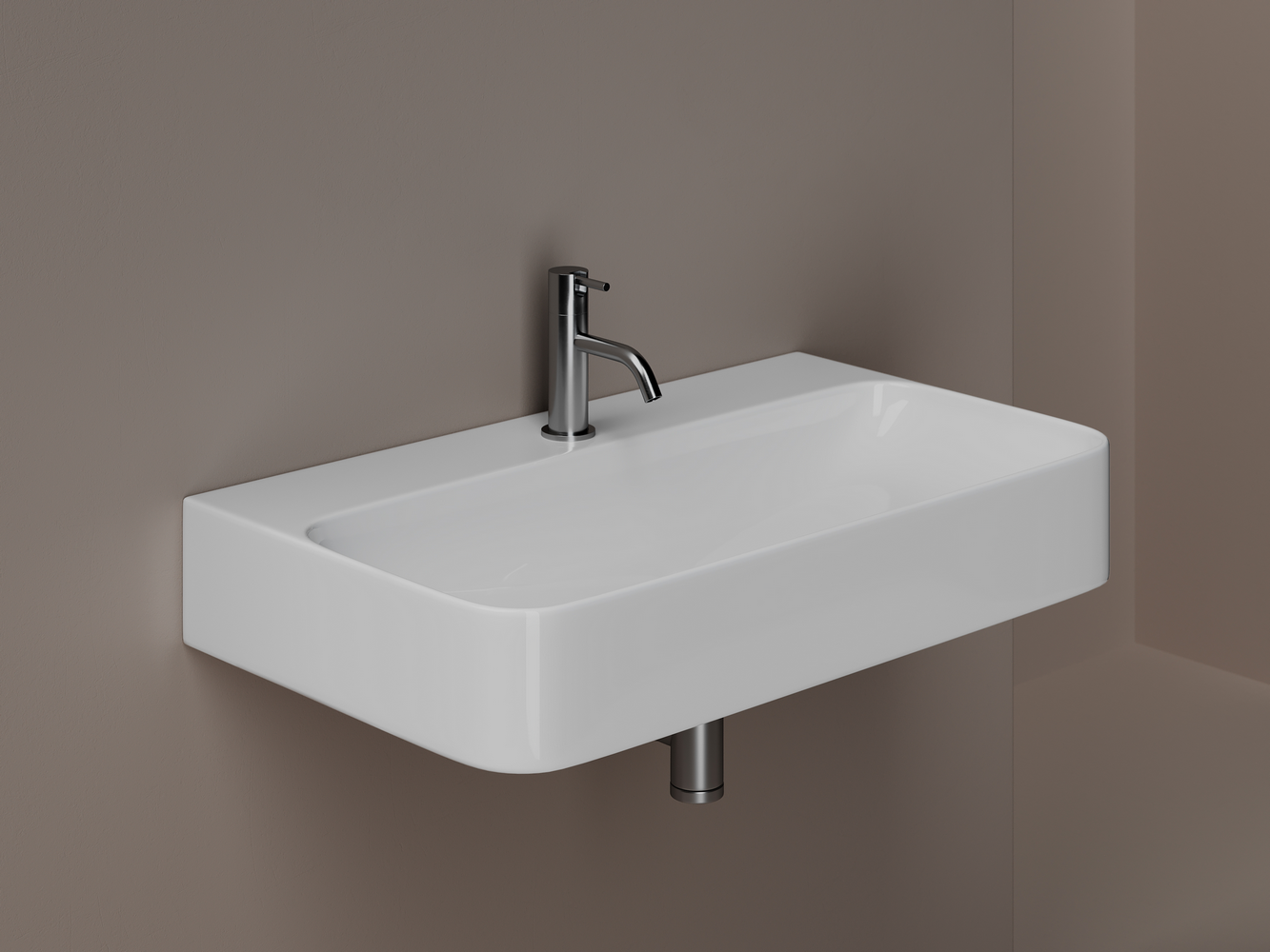 Фото Раковина Ceramicanova Aura CN2006 подвесная 81,5 × 47,5 × 14 см, белый глянцевый