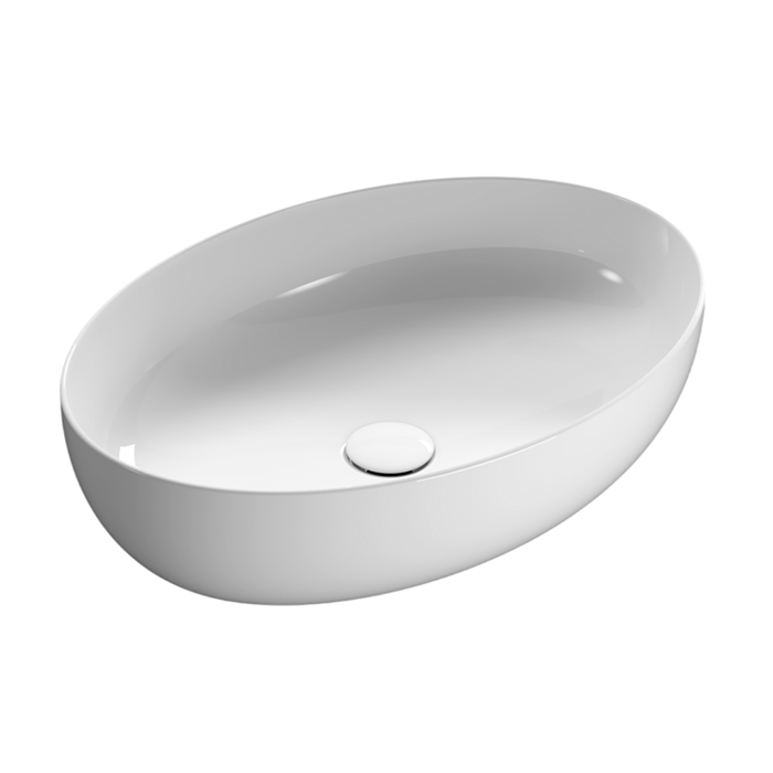 Фото Раковина Globo Oval TFO60.BI накладная 60 см, цвет белый глянцевый