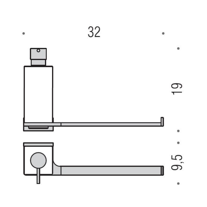 Фото Дозатор Colombo Look B1674.GL-VAN подвесной графит глянец/стекло матовое