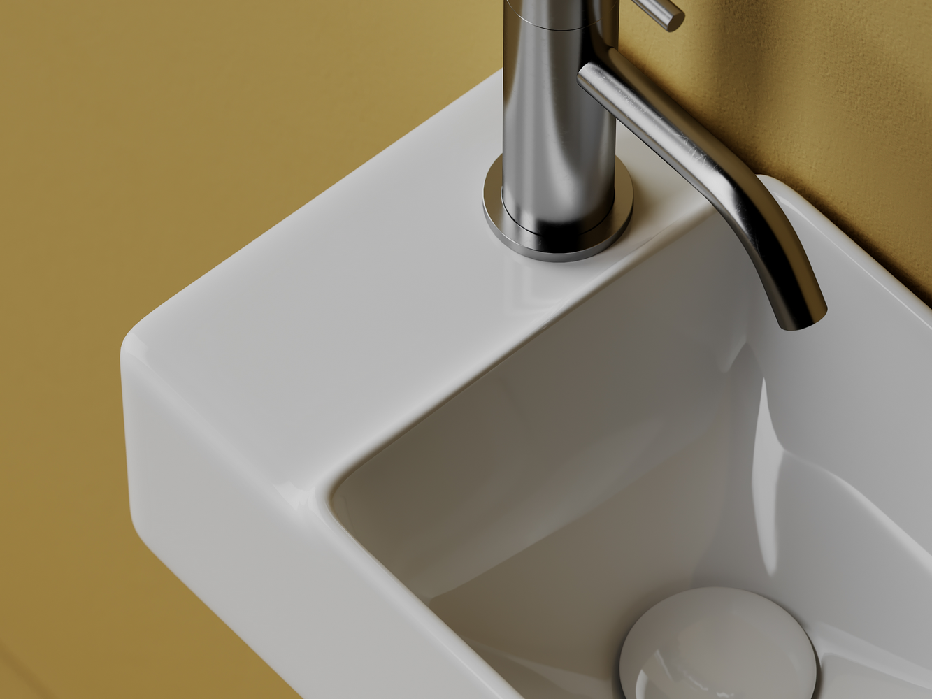 Фото Раковина Ceramicanova Element CN5046 подвесная 39,5 × 22 × 12,5 см, белый глянцевый