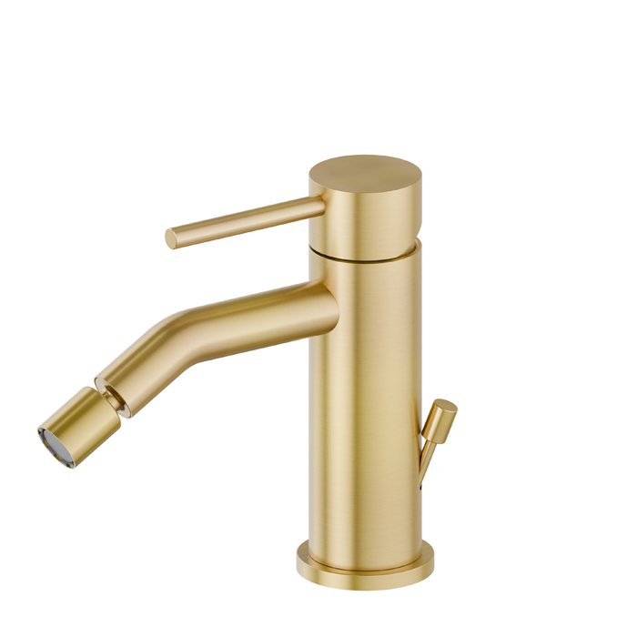 Фото Смеситель Newform X-Steel 316 69623X.59.097 для биде с донным клапаном, золото браш PVD