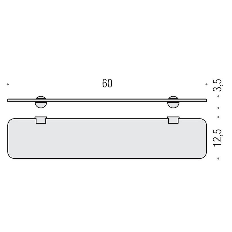 Фото Полка Colombo Plus W4916.CR-VT подвесная L 60 см хром глянец