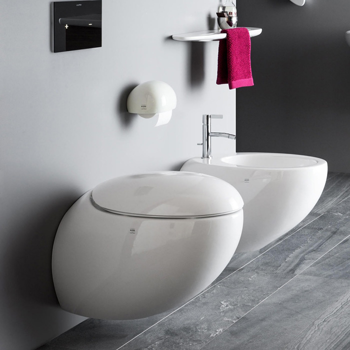 Фото Унитаз подвесной Laufen Alessi One 8.2097.1.400.000.1, безободковый, без сиденья, белый глянцевый