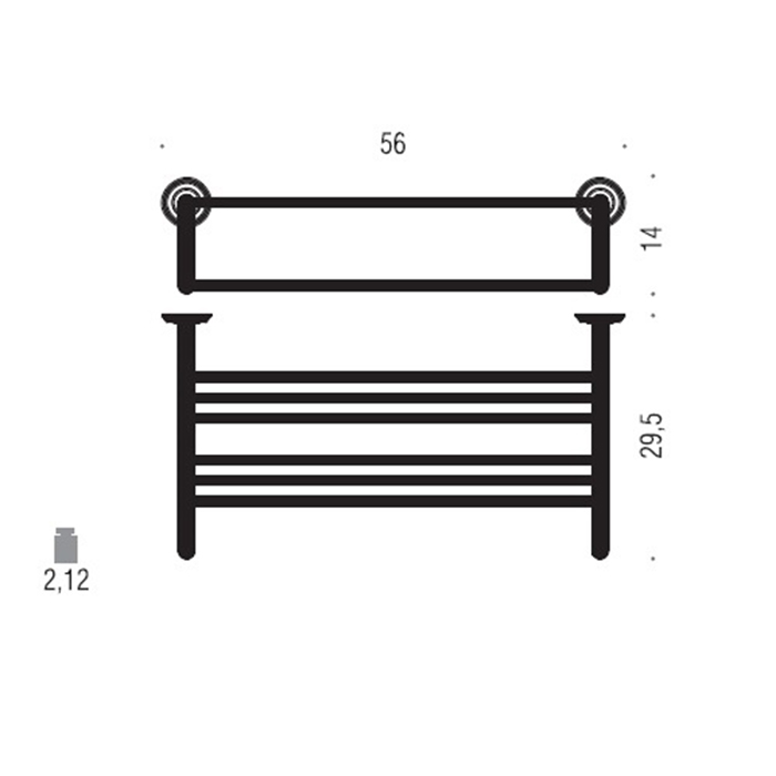 Фото Полотенцедержатель Colombo Hermitage B3387.HPS золото глянец L 56 см