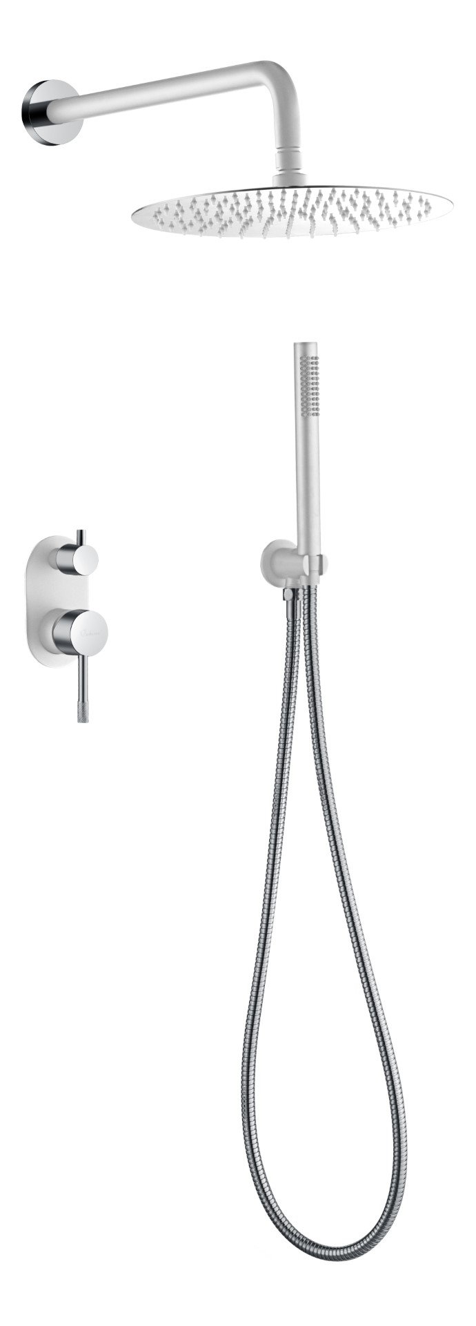 Фото Душевая система Boheme Uno 464-WCR белый матовый/хром глянец