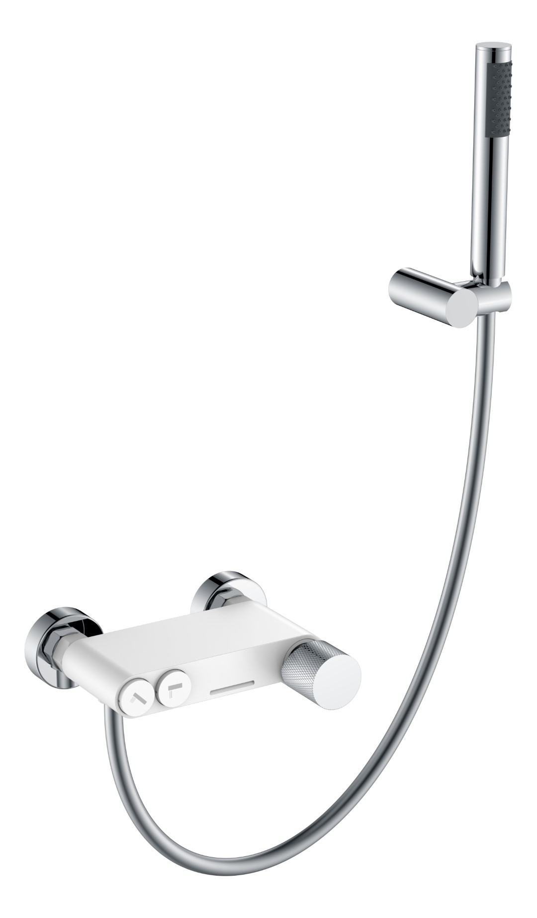 Фото Смеситель для ванны Boheme Stick 123-WCR.2 белый глянец/хром глянец