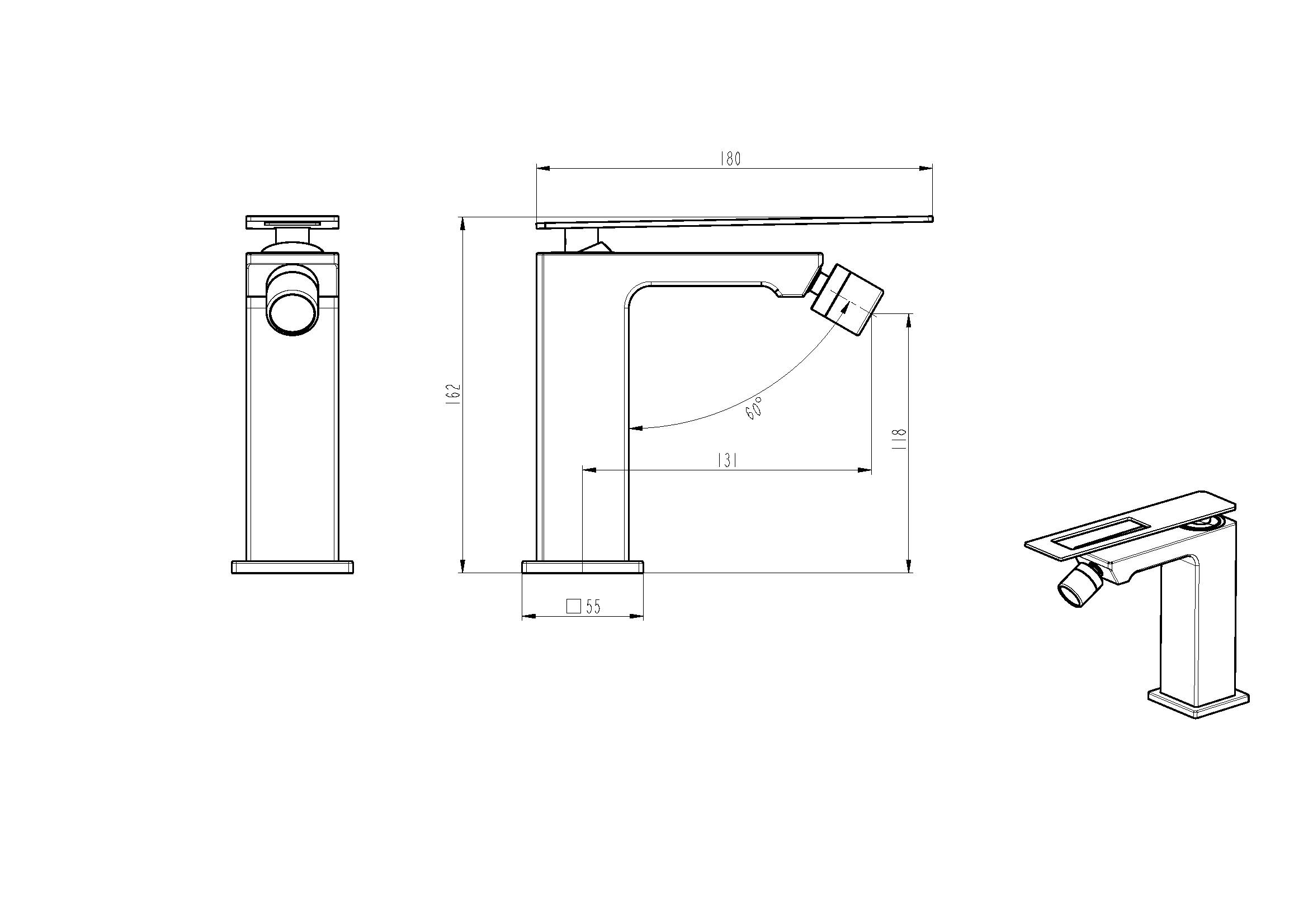 Фото Смеситель для биде Boheme Q 146-WG.2 белый глянец/золото глянец