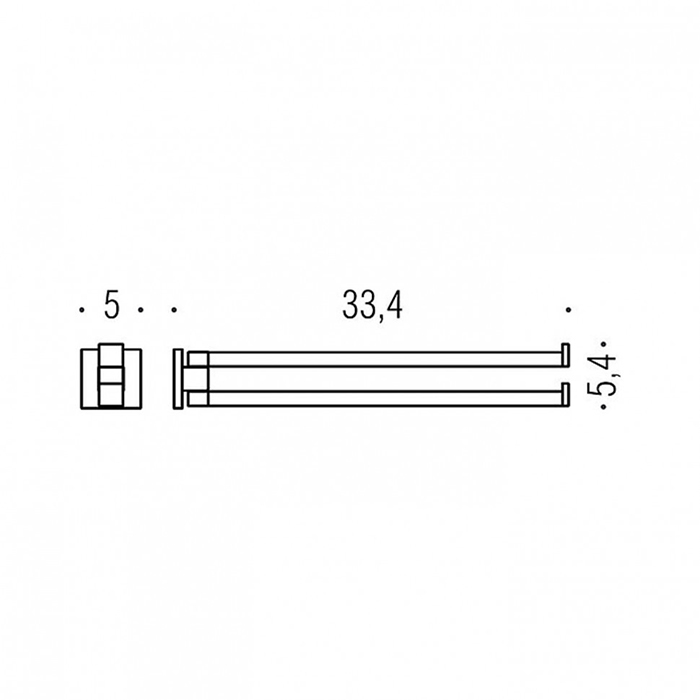 Фото Полотенцедержатель Colombo Basic B3712.NM подвесной черный матовый L 33,4 см