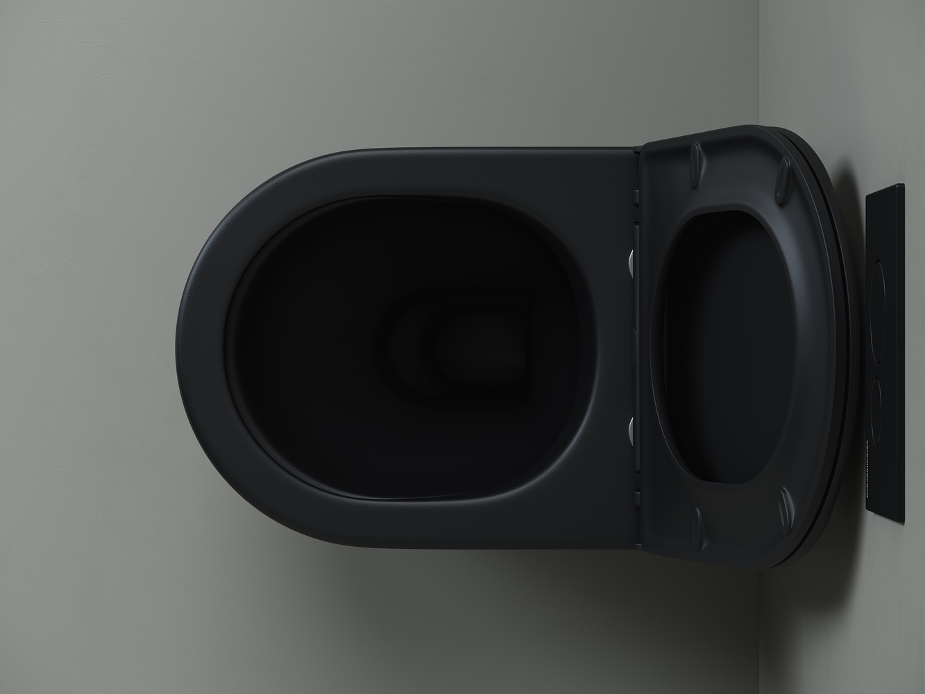Фото Унитаз Ceramicanova Metropol CN4004MB безободковый с сиденьем приставной, черный матовый