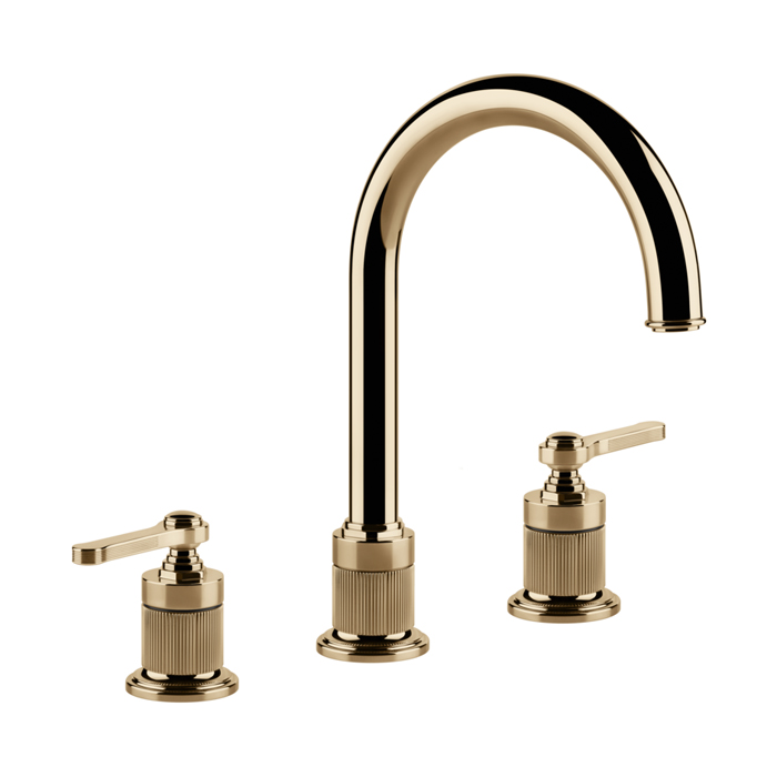 Фото Смеситель Gessi Venti20 65015#735 для раковины с донным клапаном, бронза глянец pvd
