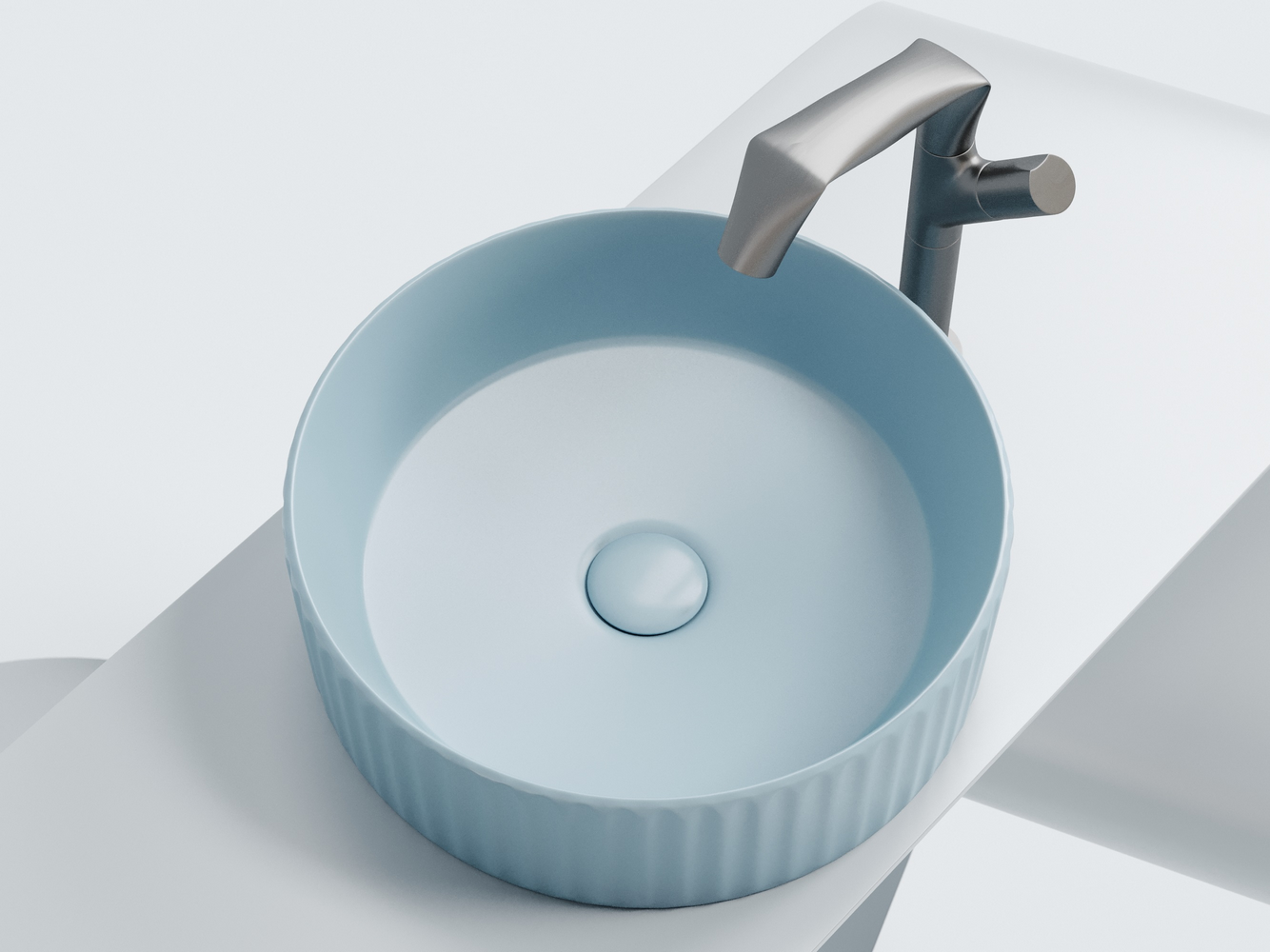 Фото Раковина Ceramicanova Element CN6057ML накладная 36 × 36 × 11,5 см, голубой матовый