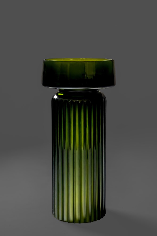 Фото Раковина Boheme Glow 810-G-OL накладная круглая 40 см, Olive (прозрачный изумрудный)
