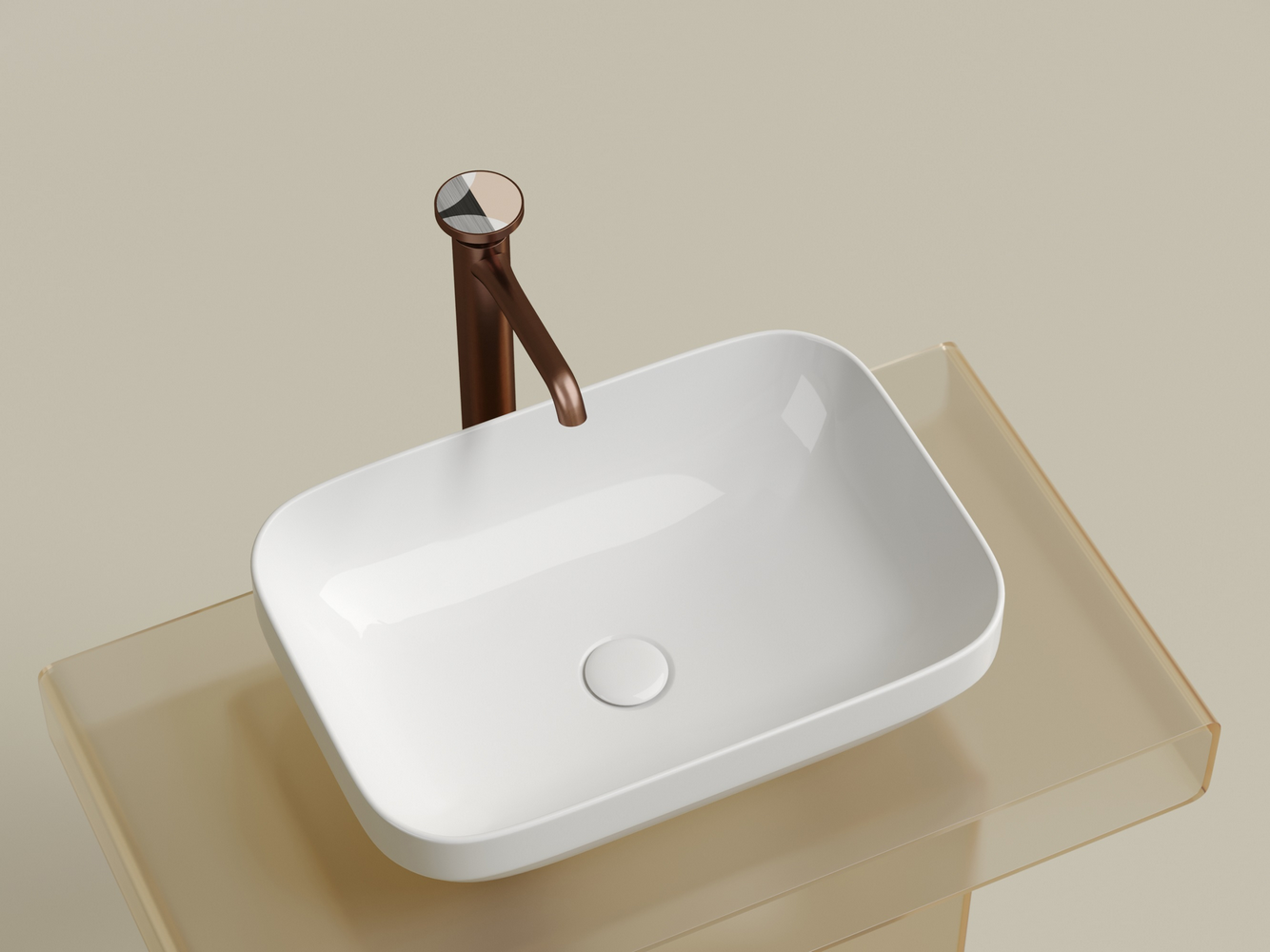 Фото Раковина Ceramicanova Element CN6055 накладная 50 × 35,9 × 14,5 см, белый глянцевый