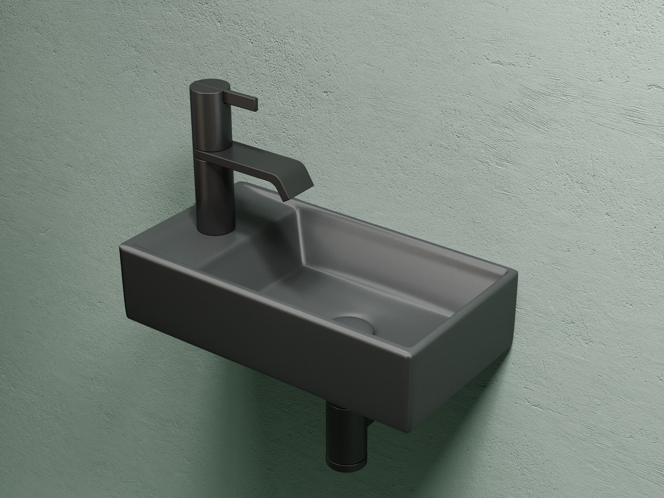 Фото Раковина Ceramicanova Element CN6051RMDH подвесная 40,7 × 21,7 × 10 см, темный антрацит матовый