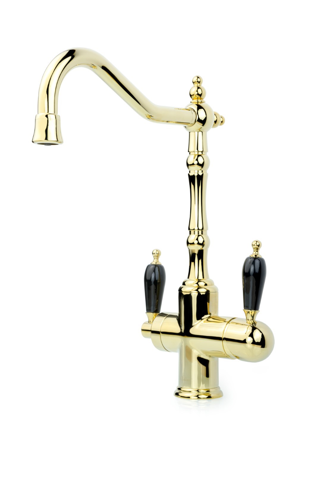 Фото Смеситель для кухни Boheme Tradizionale 112-BLC с краном под фильтр золото